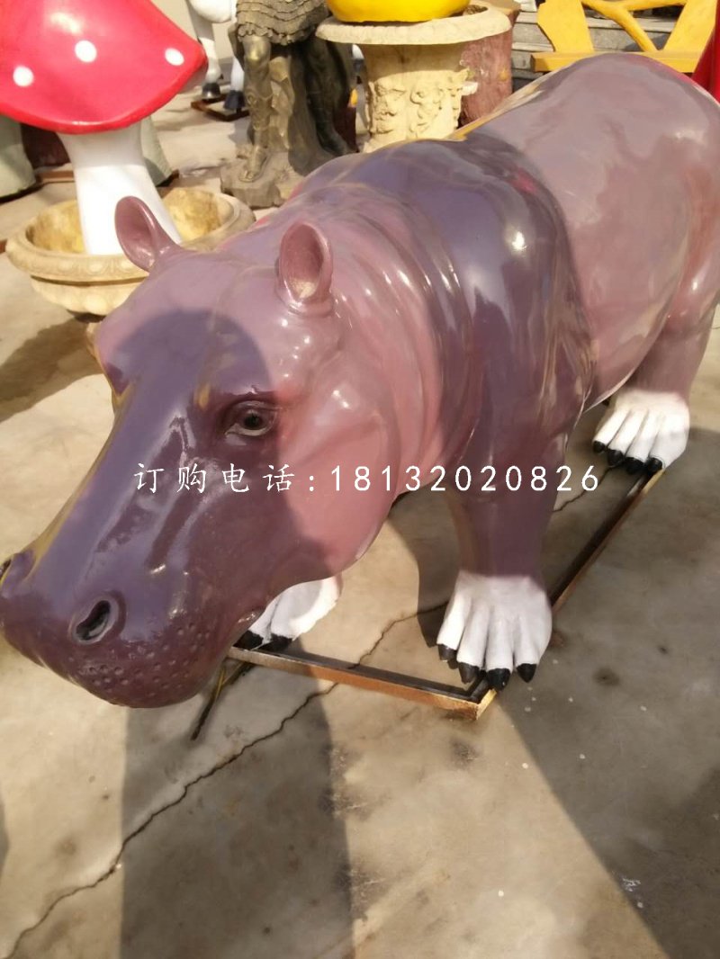河馬雕塑,玻璃鋼河馬