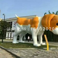 小狗雕塑，公園玻璃鋼動(dòng)物雕塑