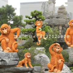 小猴子雕塑，玻璃鋼動(dòng)物