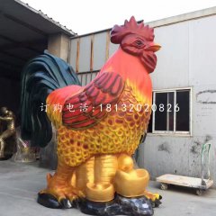彩繪大公雞，玻璃鋼招財(cái)公雞