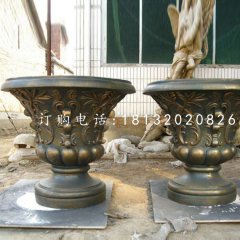 花盆雕塑,玻璃鋼仿銅雕塑