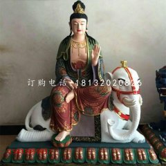 普賢菩薩雕塑,玻璃鋼佛像