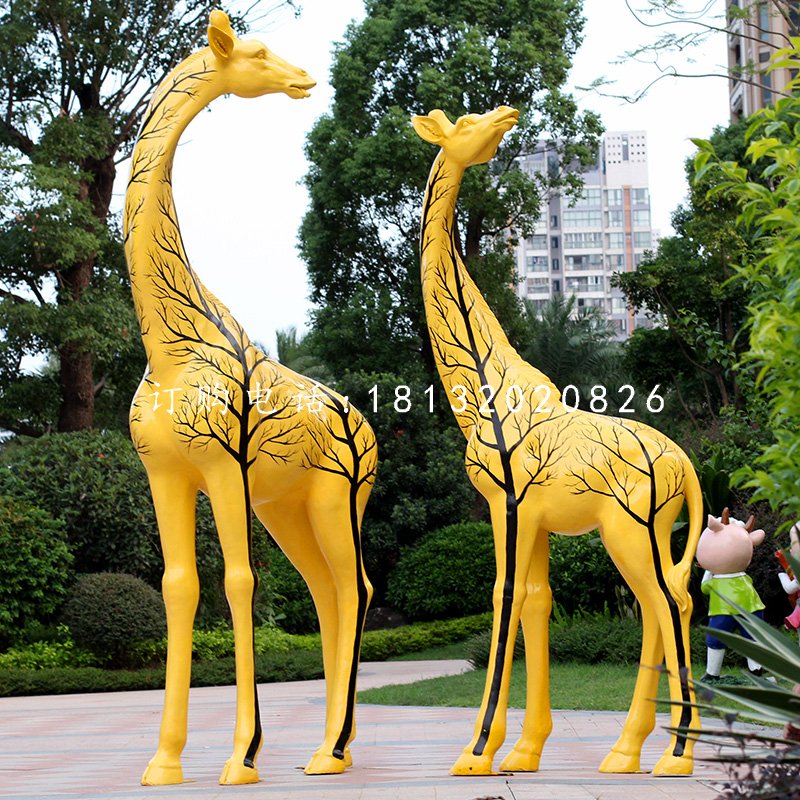彩繪長頸鹿,玻璃鋼動物