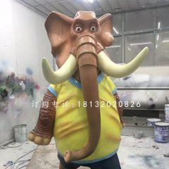 玻璃鋼大象，卡通大象雕塑