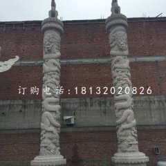 石雕盤龍柱,廣場柱子雕塑