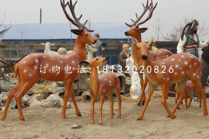 仿真小鹿雕塑,玻璃鋼梅花鹿 (4)