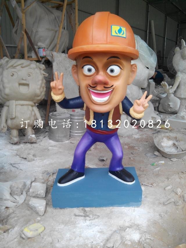 光頭強雕塑,玻璃鋼動畫人物 (1)