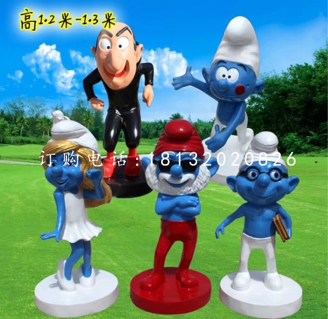 玻璃鋼藍精靈雕塑,卡通雕塑 (2)