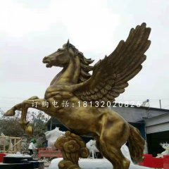 馬踏祥云雕塑,玻璃鋼仿銅飛馬