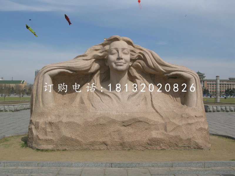 美女石雕,砂巖人物雕塑