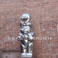 不銹鋼小孩雕塑,小品雕塑