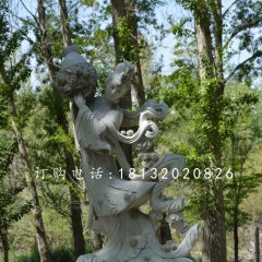 天女散花石雕，公園仙女石雕