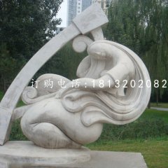 琴韻石雕，公園抽象人物石雕