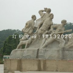 清朝人抗擊倭寇石雕，廣場(chǎng)紀(jì)念石雕