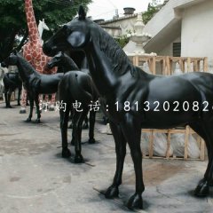 黑馬雕塑,玻璃鋼噴漆雕塑