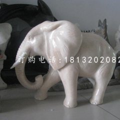 漢白玉小象,小型象雕塑