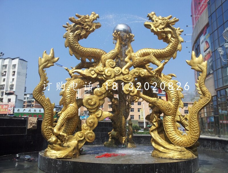 龍戲珠雕塑,銅龍雕塑