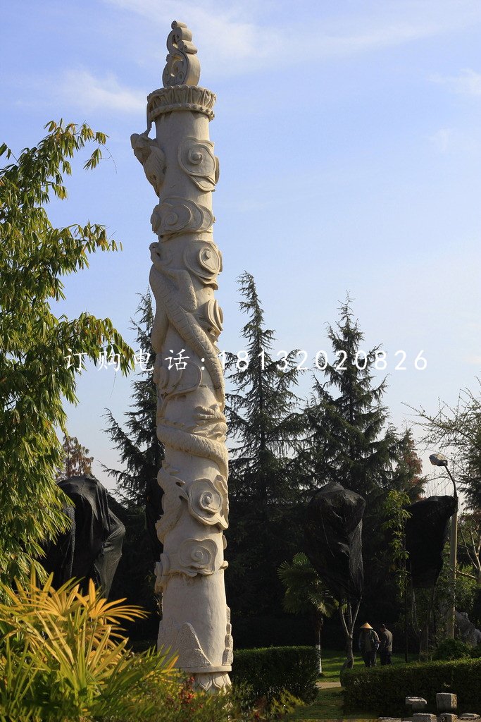 盤龍柱雕塑,石雕柱子