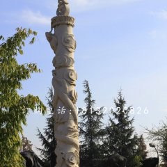 盤龍柱雕塑,石雕柱子