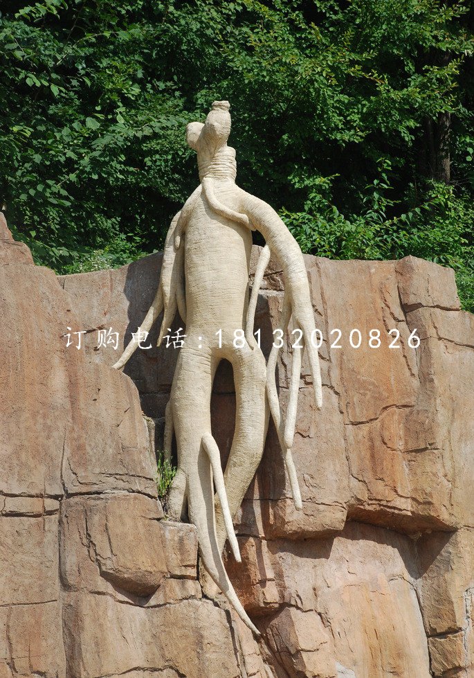 人參雕塑,玻璃鋼仿真雕塑