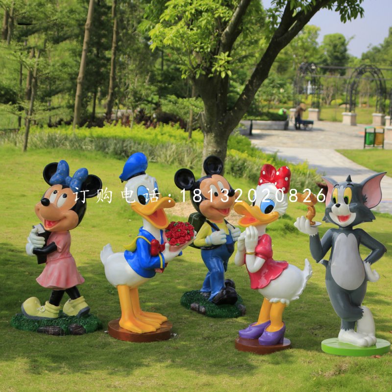 米老鼠唐老鴨雕塑,公園卡通擺件