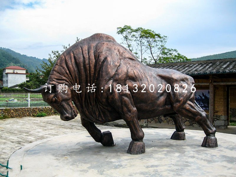 銅雕開荒牛,動物銅雕