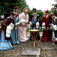 戲曲人物雕塑，玻璃鋼仿真人物