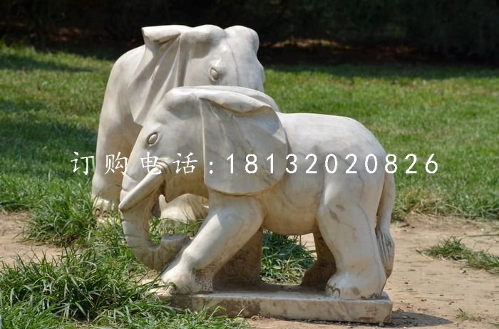 公園小象石雕,動物石雕