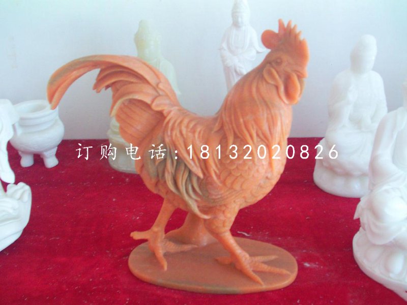 晚霞紅動(dòng)物石雕,公雞石雕