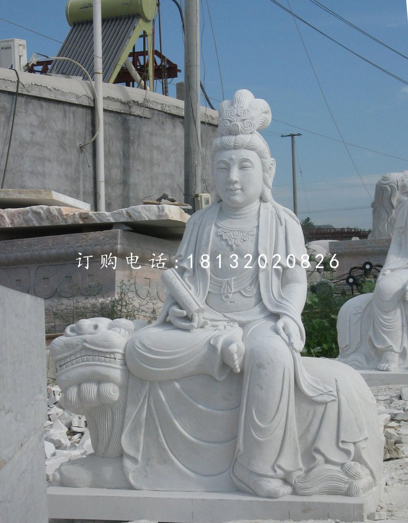 文殊菩薩石雕,漢白玉佛像