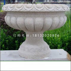 花缽石雕,公園石花盆