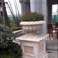 歐式花盆雕塑,花缽石雕