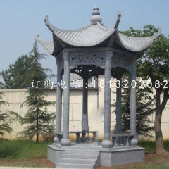 六角青石涼亭,公園景觀石雕