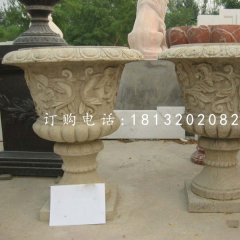 砂巖花盆,歐式花缽雕塑