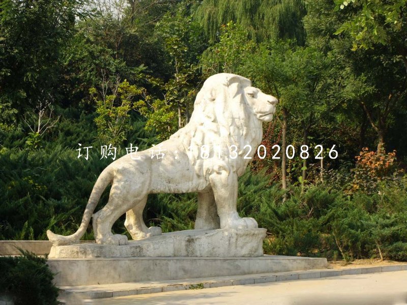 西洋獅石雕,公園動物石雕