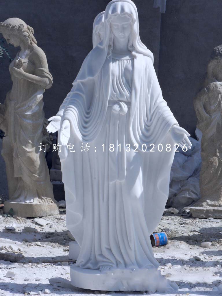 漢白玉圣母雕塑,西方人物石雕