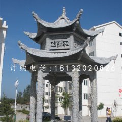 六角涼亭,青石雙層涼亭