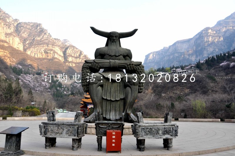神農銅雕,廣場神話人物銅雕