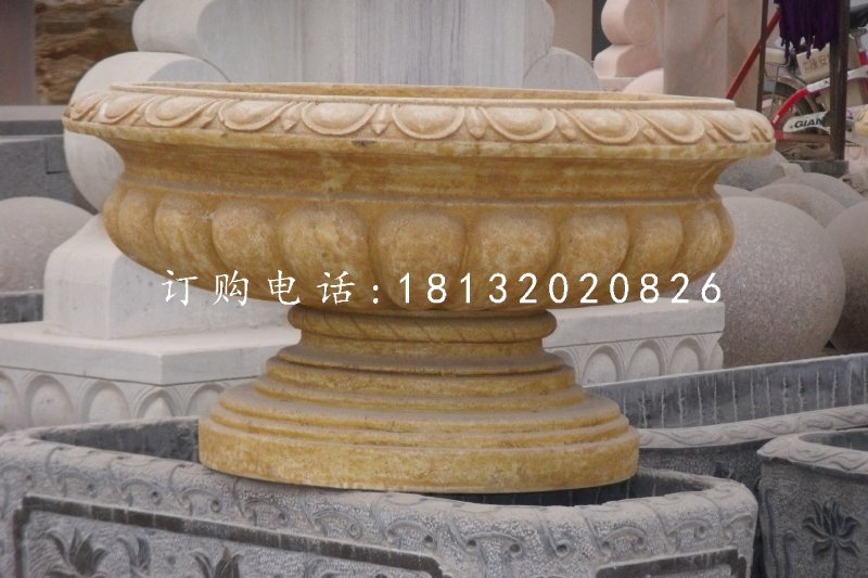 砂巖花缽雕塑,歐式花盆