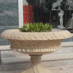 砂巖花盆雕塑,公園景觀石雕