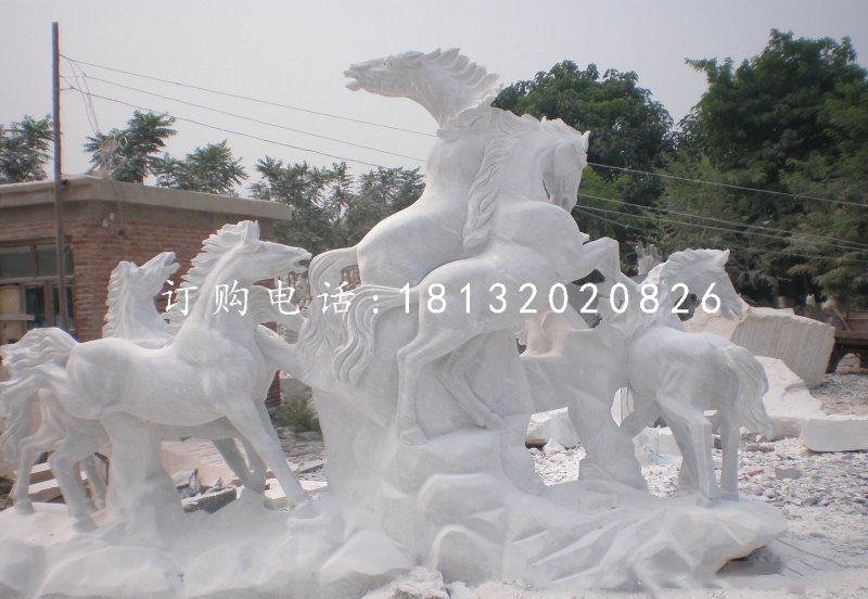 駿馬石雕,漢白玉動物石雕
