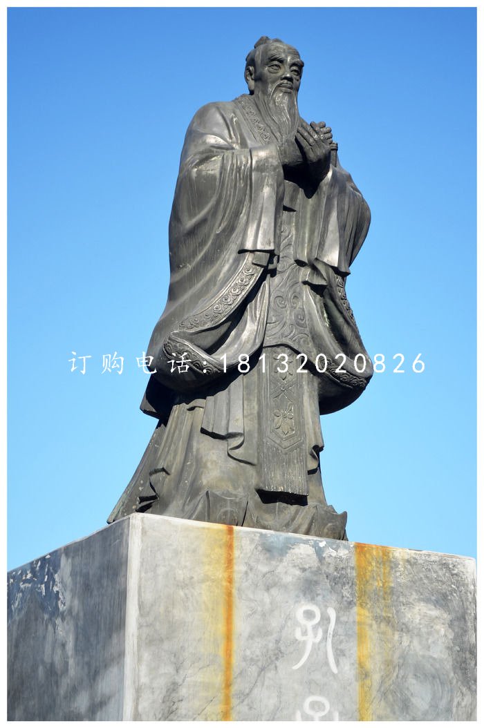 孔子行教銅雕,名人銅雕 (2)