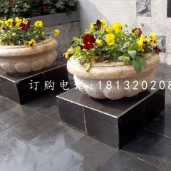小型石花盆,花缽石雕