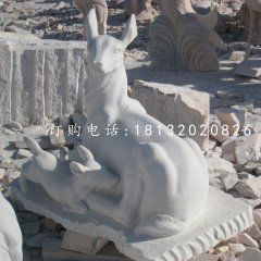 羊羔跪乳石雕,漢白玉動物石雕