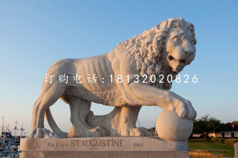 非洲獅石雕,廣場石獅子