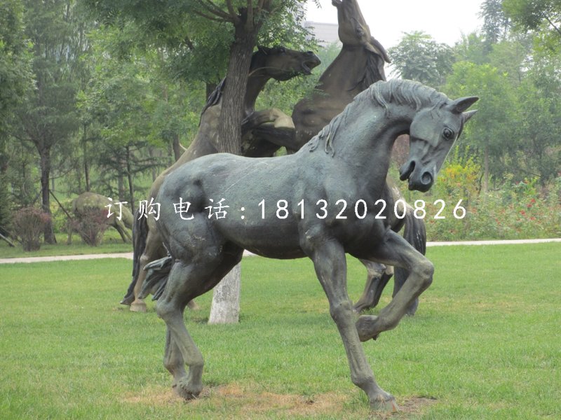 公園馬雕塑，銅雕馬