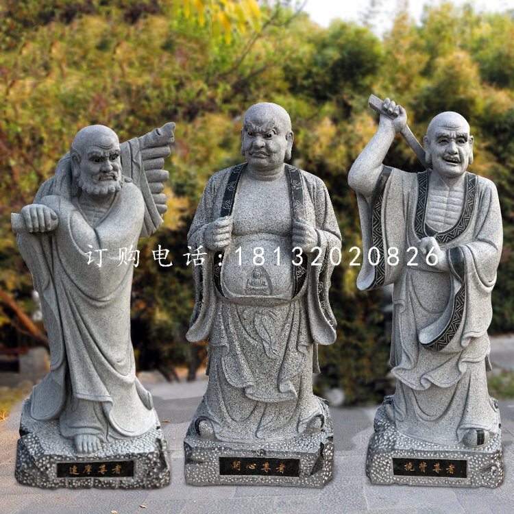大理石十八羅漢,佛像石雕