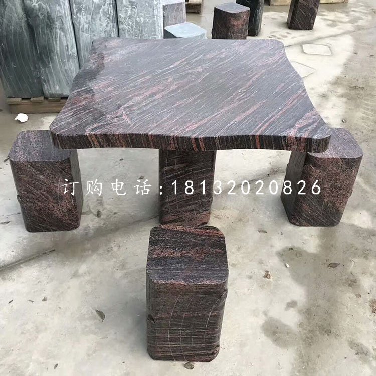 石雕方桌凳,公園桌凳石雕