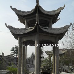 六角涼亭,青石涼亭雕塑
