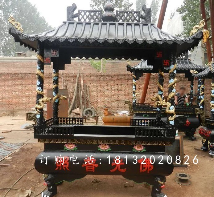 方形鐵香爐雕塑,寺廟鐵香爐雕塑